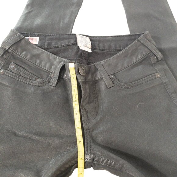 True Religion Stella Black Sparkle Low Rise Skinny Waist W 26 L 32 Western Goth - Picture 6 of 11